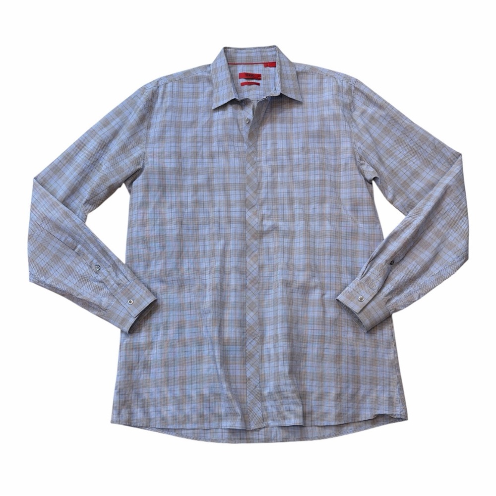 Hugo Boss Slim Fit Plaid Button Down Shirt